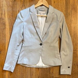 H&M Womens Blazer Small 4 Workwear Professional Fitted Light Gray